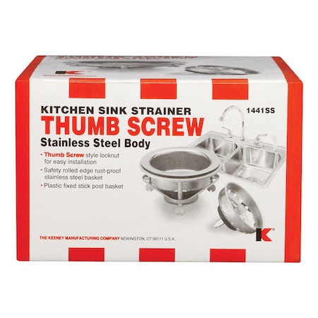 Plumb Pak Keeney 3-1/2 in. D Stainless Steel Basket Strainer Assembly 1441SS